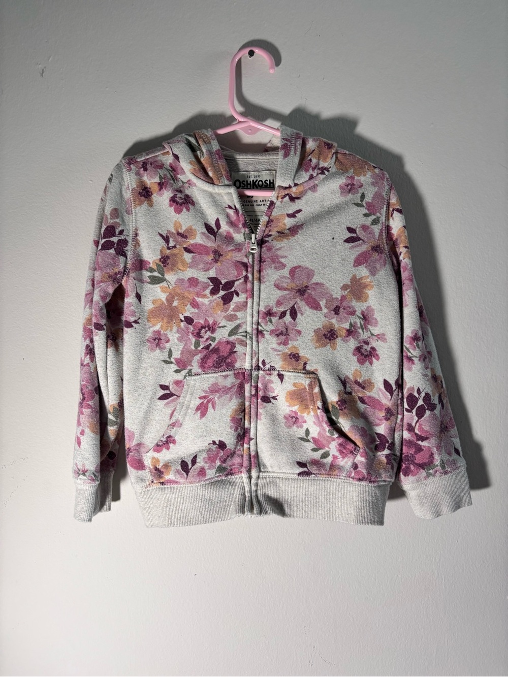 OshKosh B'gosh Floral Zip Hoodie in Pink and Purple